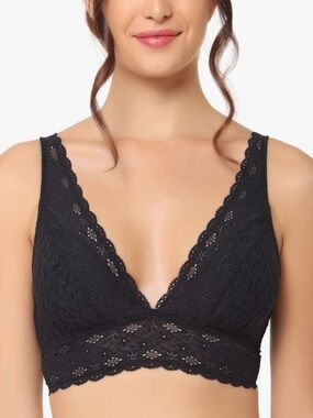 WACOAL Halo Lace Bra Size 32 Wirefree Bralette Convertible Black NWT Unpadded